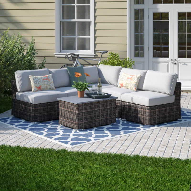LSI Fully Assembled 4-Person Wicker Sofa with Cushions