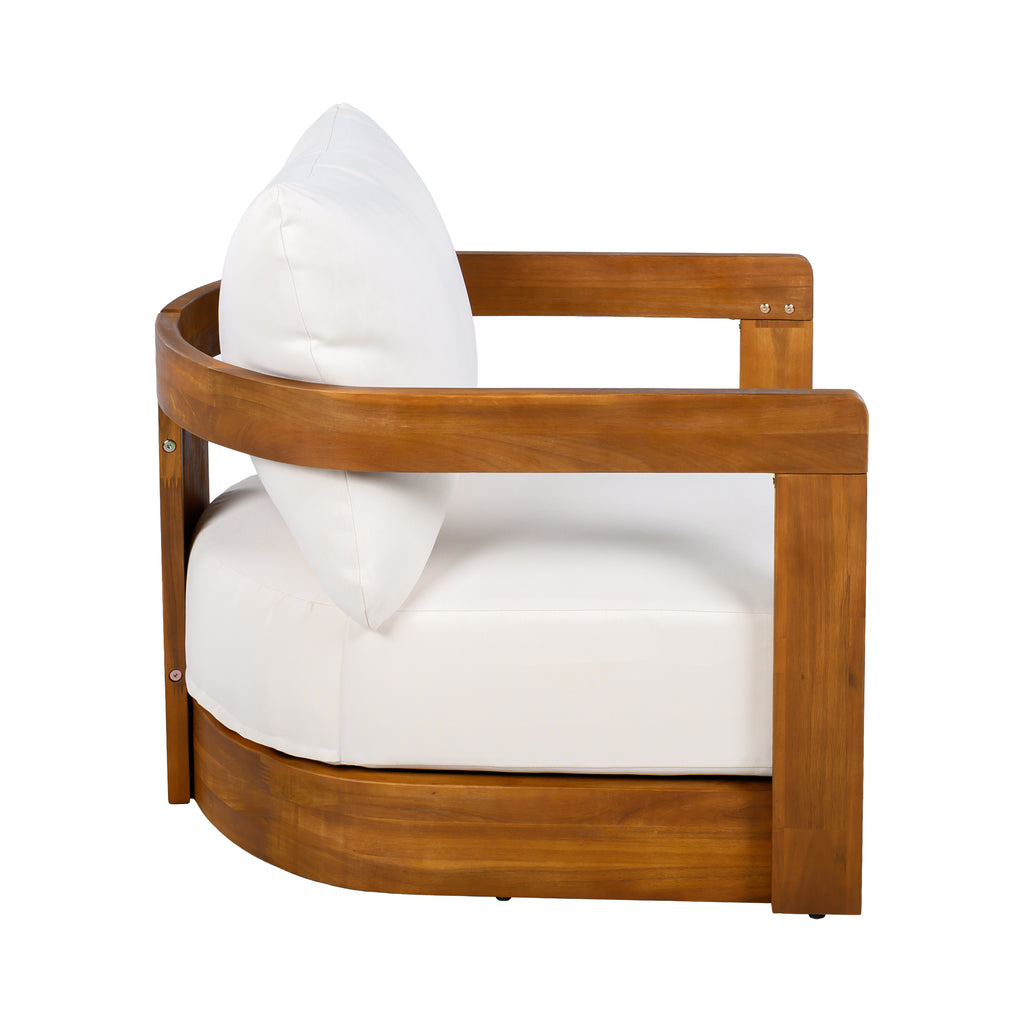 Set of 2 Premium Acacia Wood Outdoor Club Chair