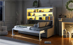 Full Size Murphy Cabinet Bed with Folding Sofa