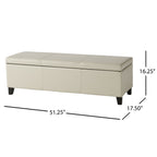 Upholstered PU Leather Storage Ottoman
