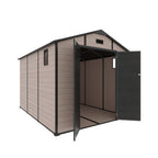 8x10 FT Plastic Outdoor Storage Shed - Lockable Resin Tool Shed
