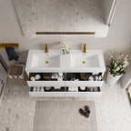 60" Wall-Mounted Bathroom Vanity with Sink
