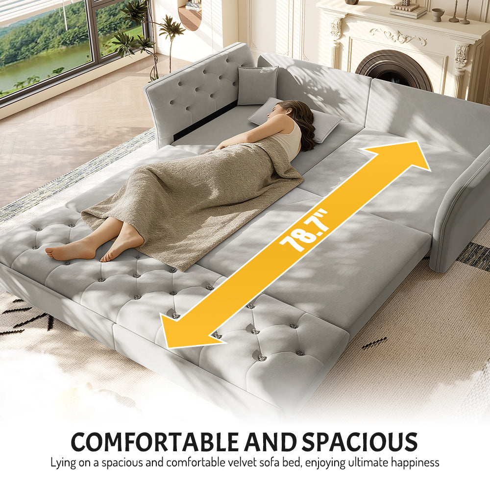 74.4" Queen Pull Out Sofa Bed