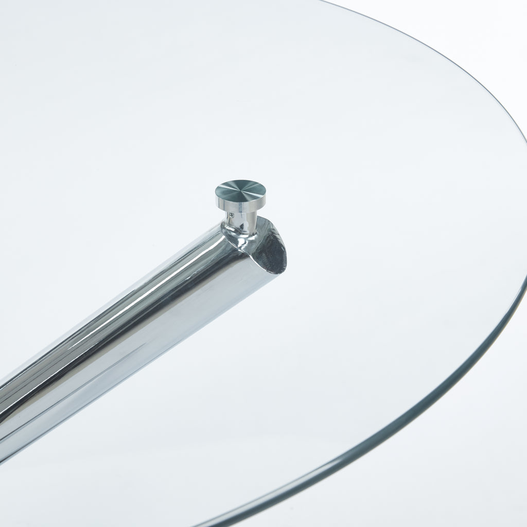 Chrome Dining Table with Metal Legs
