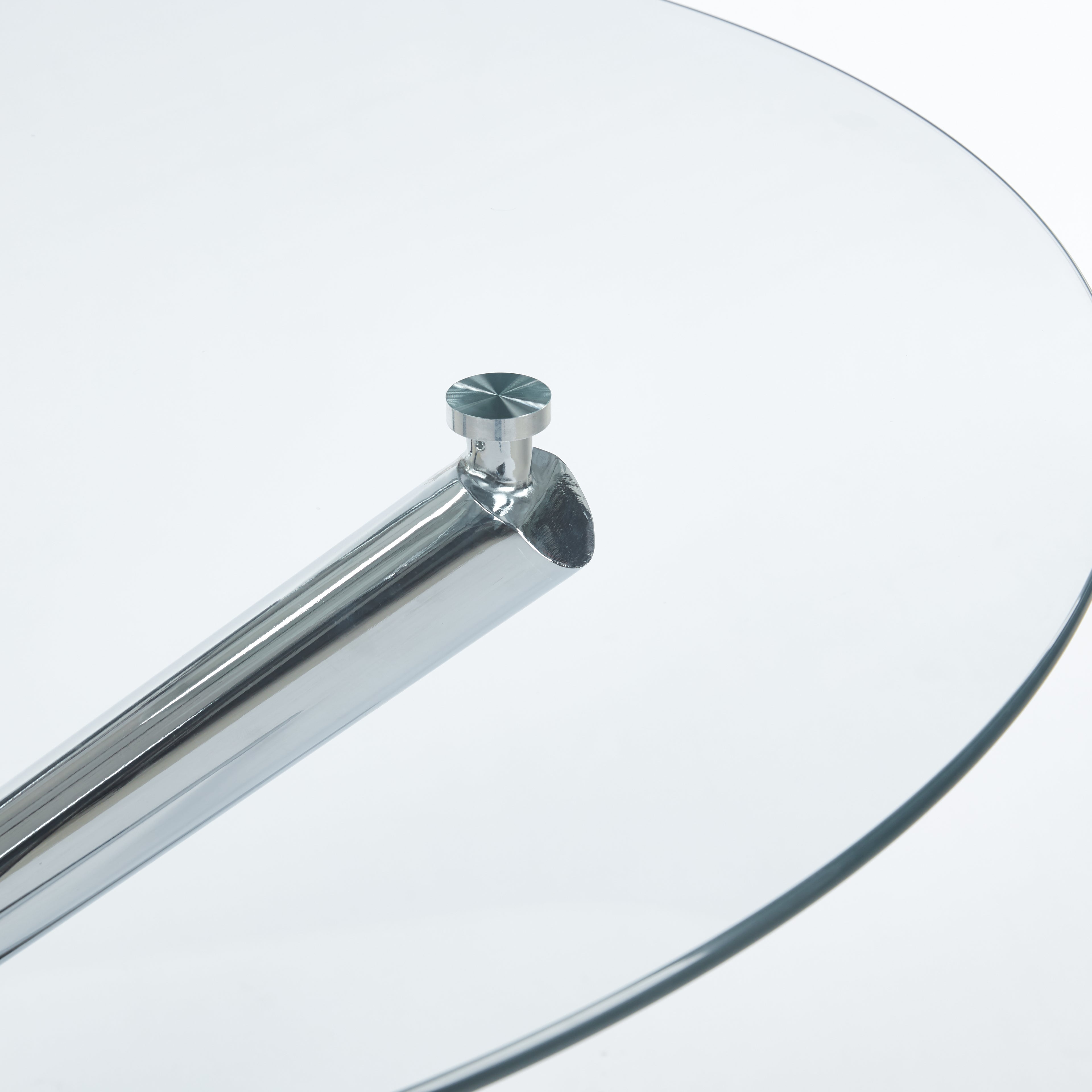 Chrome Dining Table with Metal Legs