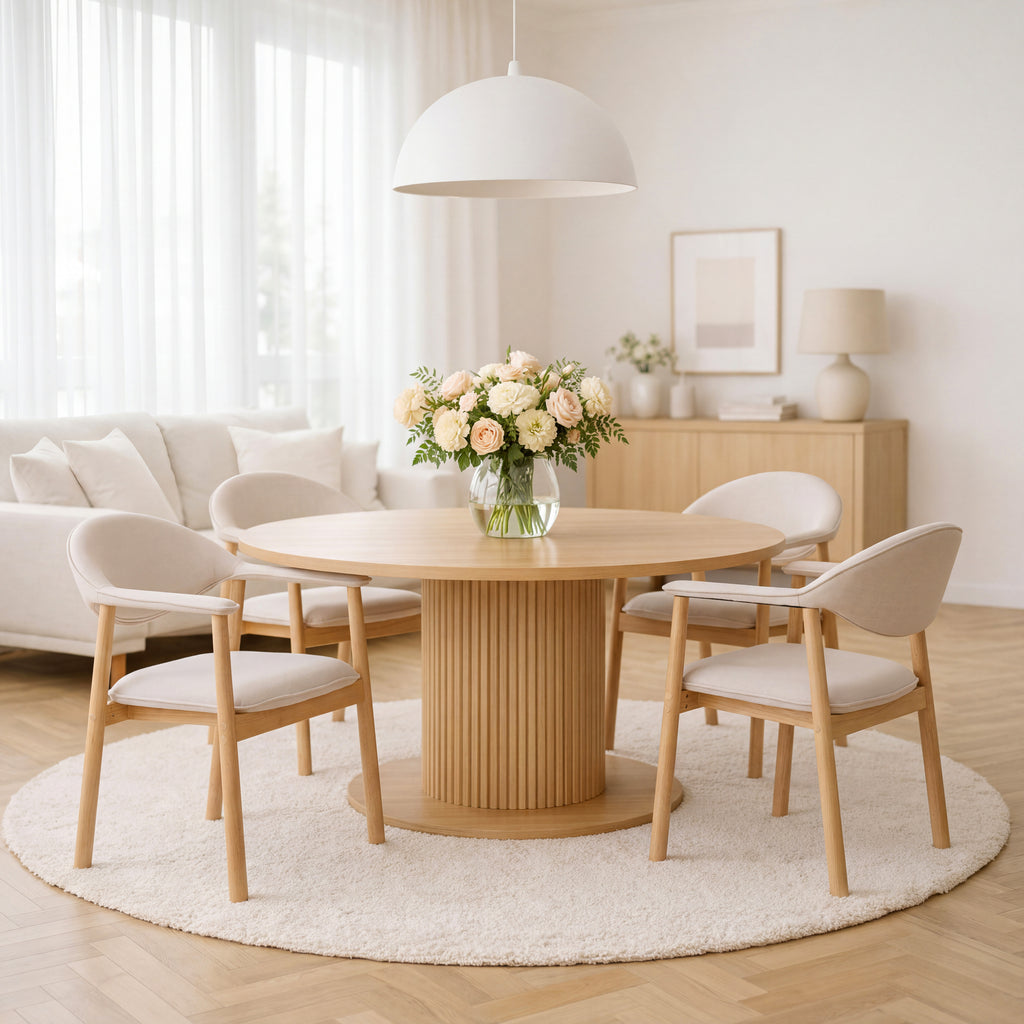 Upholstered Dining Chairs with Curved Back