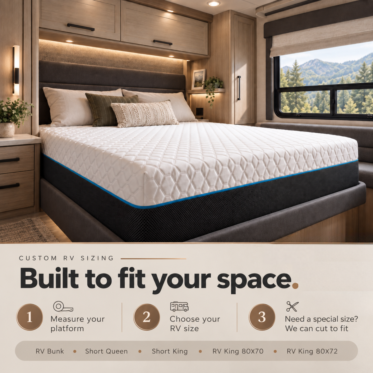 Copper Infused 12 Inch Plush Memory Foam Short Queen Mattress
