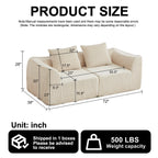 Minimalist Corduroy Sofa Featuring Curved Lines