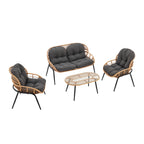 Pine 4-Piece Conversation Set