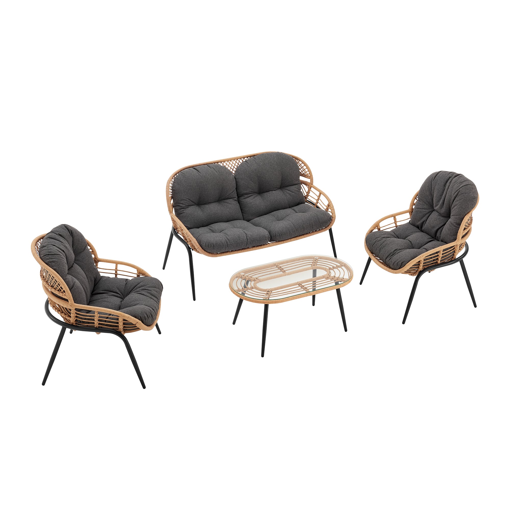 Pine 4-Piece Conversation Set