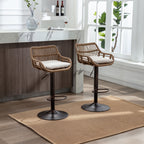 Modern Swivel Bar Stools Set of 2 Adjustable Counter Height Chairs
