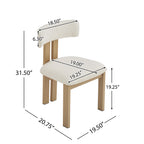 Upholstered Armless Dining Chairs With Metal Legs (Set of 2)