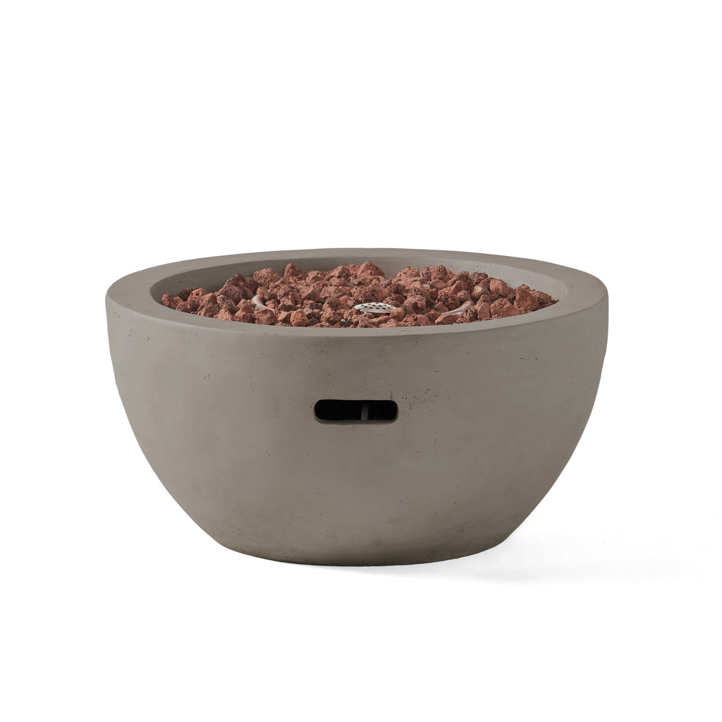 27" Bowl Shaped MGO 40,000 BTU Propane Fire Pit, Light