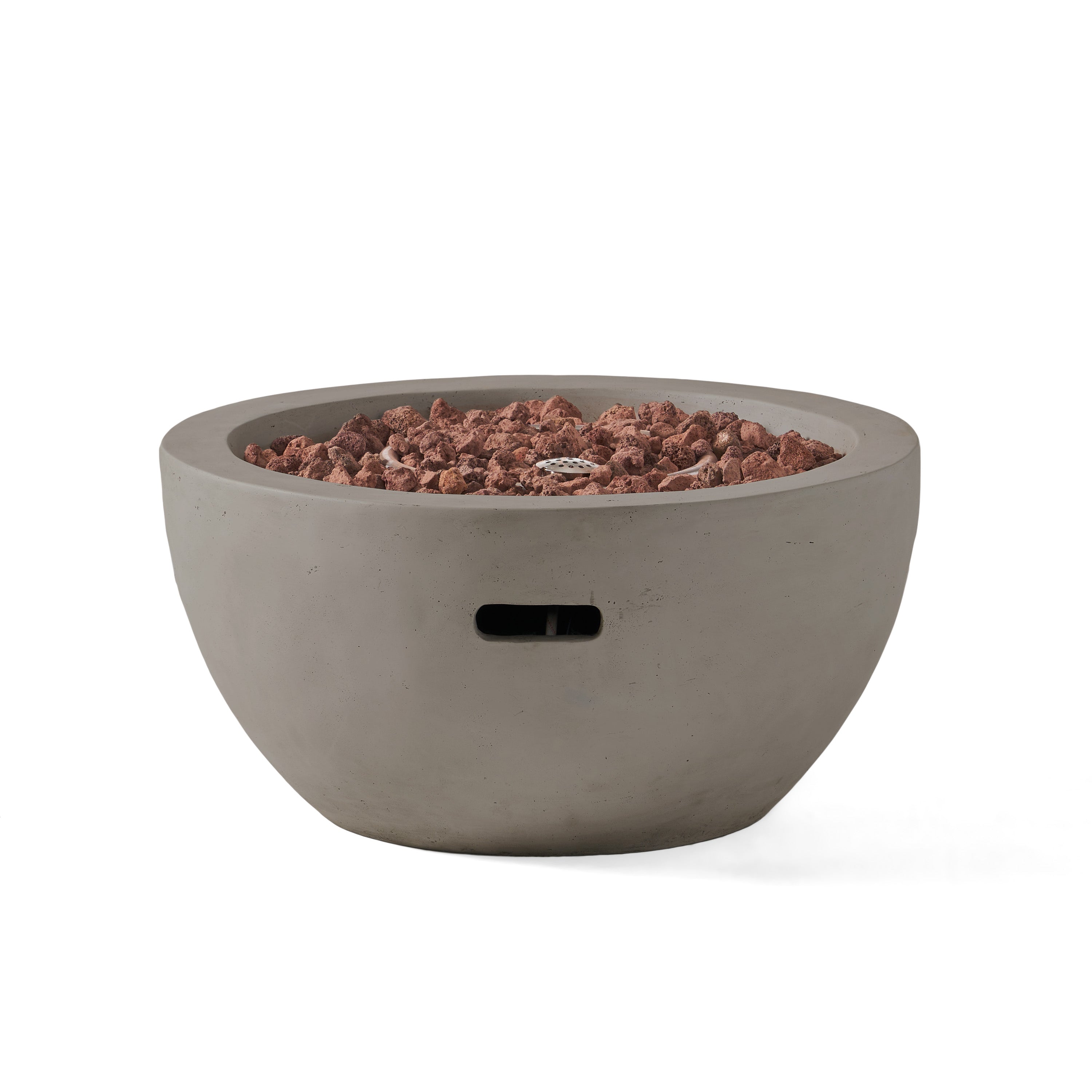 27" Bowl Shaped MGO 40,000 BTU Propane Fire Pit, Light