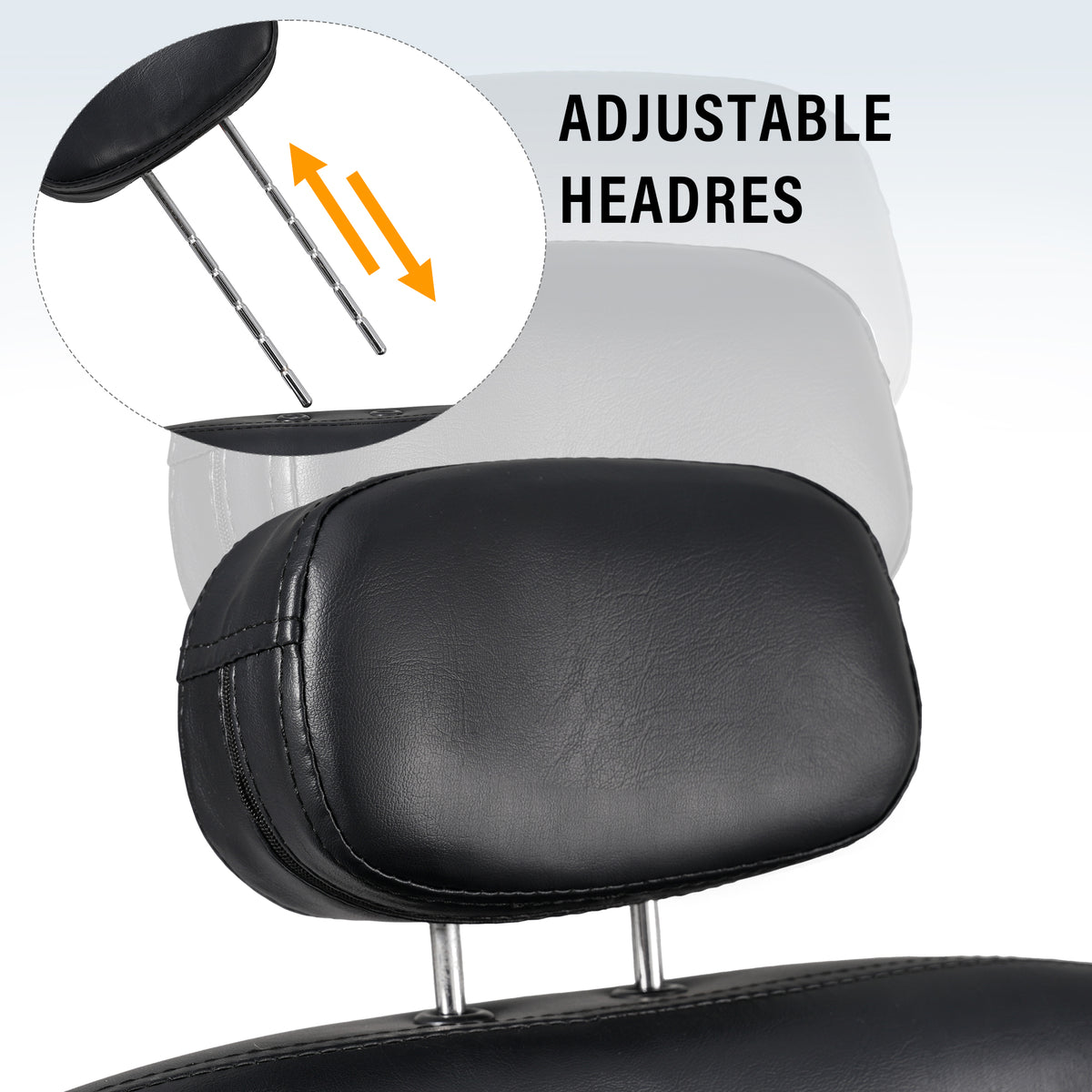 Premium Reclining Barber Chair, Black PU Leather, 330 Lb Capacity