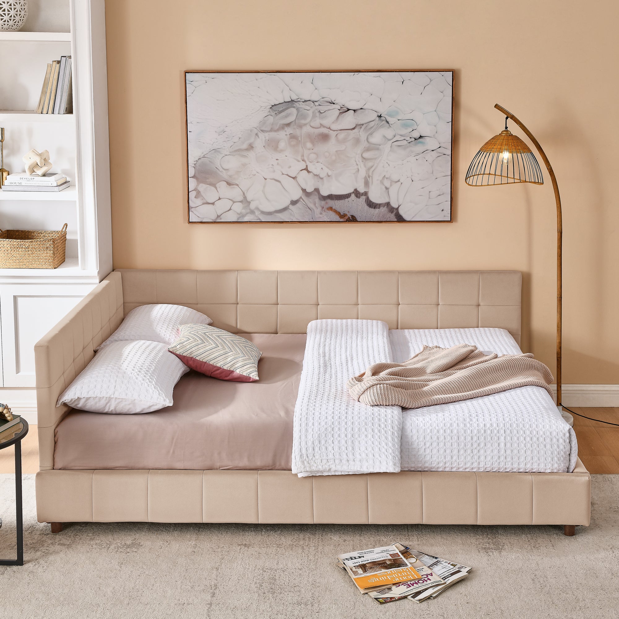 Queen Size Upholstered Tufted Bed Frame