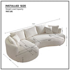Curved Sofa with Ingenious Shape Beige