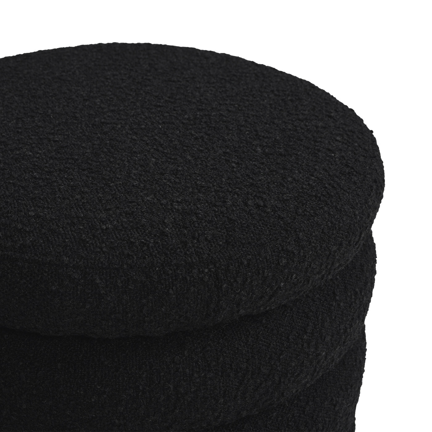Fuji 19" Oversized Round Storage Ottoman, Ebony