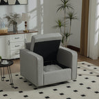 33.6" Upholstered 360° Swivel Armchair with Hidden Storage