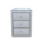 3-Drawer Mirrored Nightstand Bedside Table Glass Accent End Table