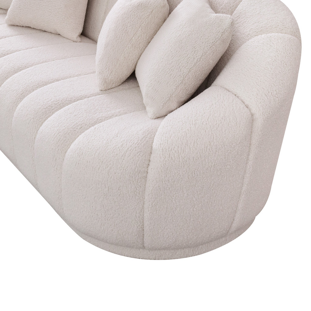 Maximilian Modern Japandi Style Tight Back Boucle Couch