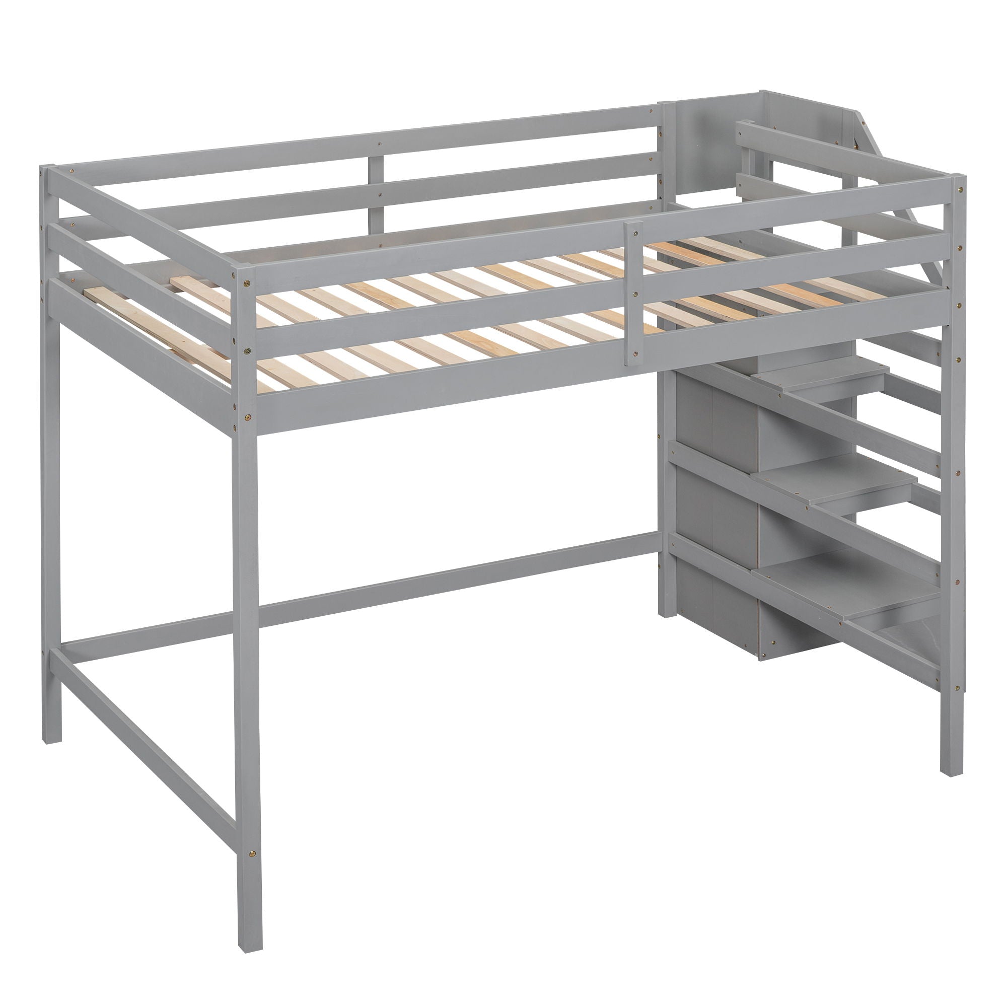 Loft Bed With Built In Storage Wardrobe And Staircase