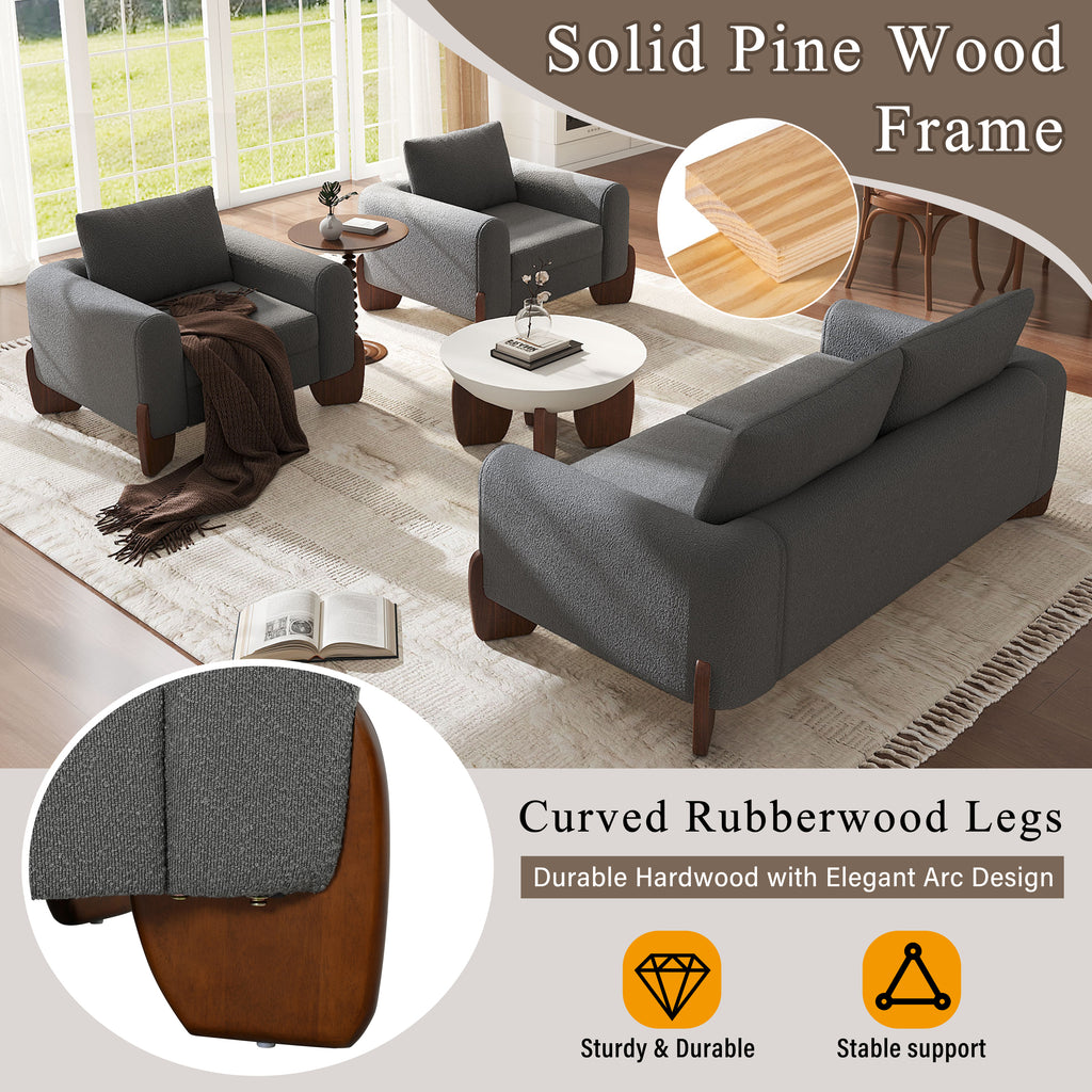 U_Style Modern 3-Piece Living Room Sofa Set