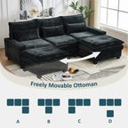 99'' Sectional Cloud Deep Seat Couch