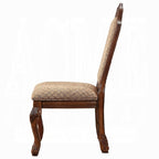 Chateau Fabric & Cherry Finish De Ville Side Chair Set of 2