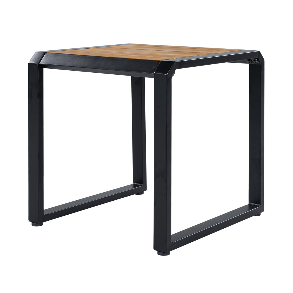 Outdoor Side Table with Teak Wood Top