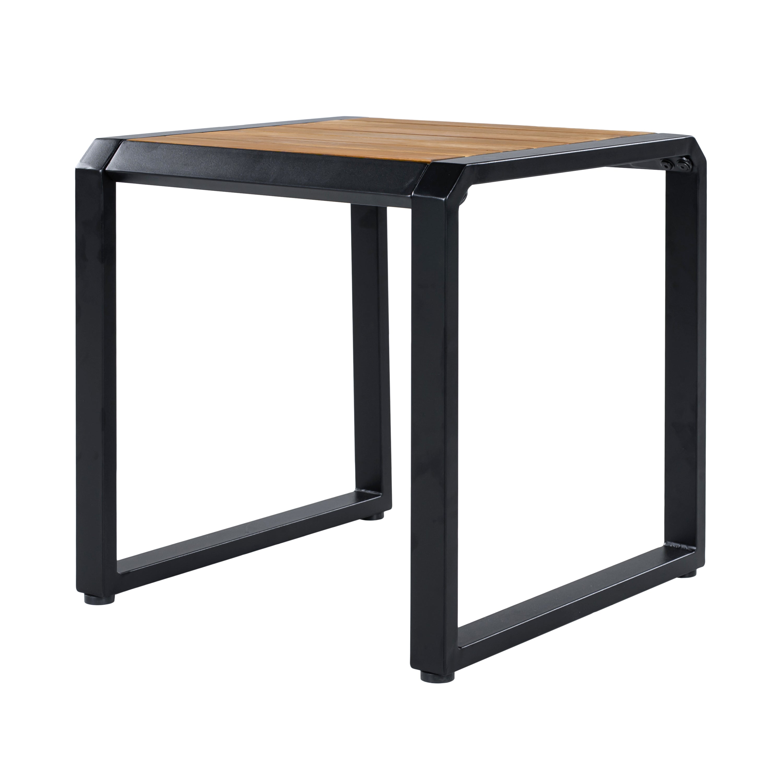 Outdoor Side Table with Teak Wood Top