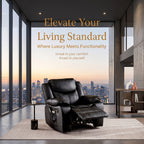 Black Color Air Leather Recliner Chair With Vibration And Heating