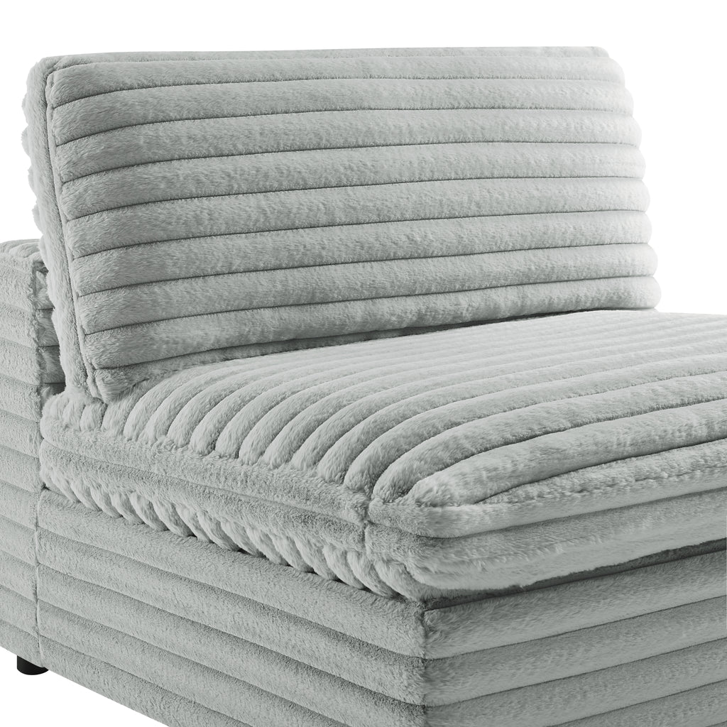 Jenny Plush Fabric Armless Slipper Chair