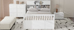 Full Size Captain Platform Bed Frame with Storage Bookcases and Shelves