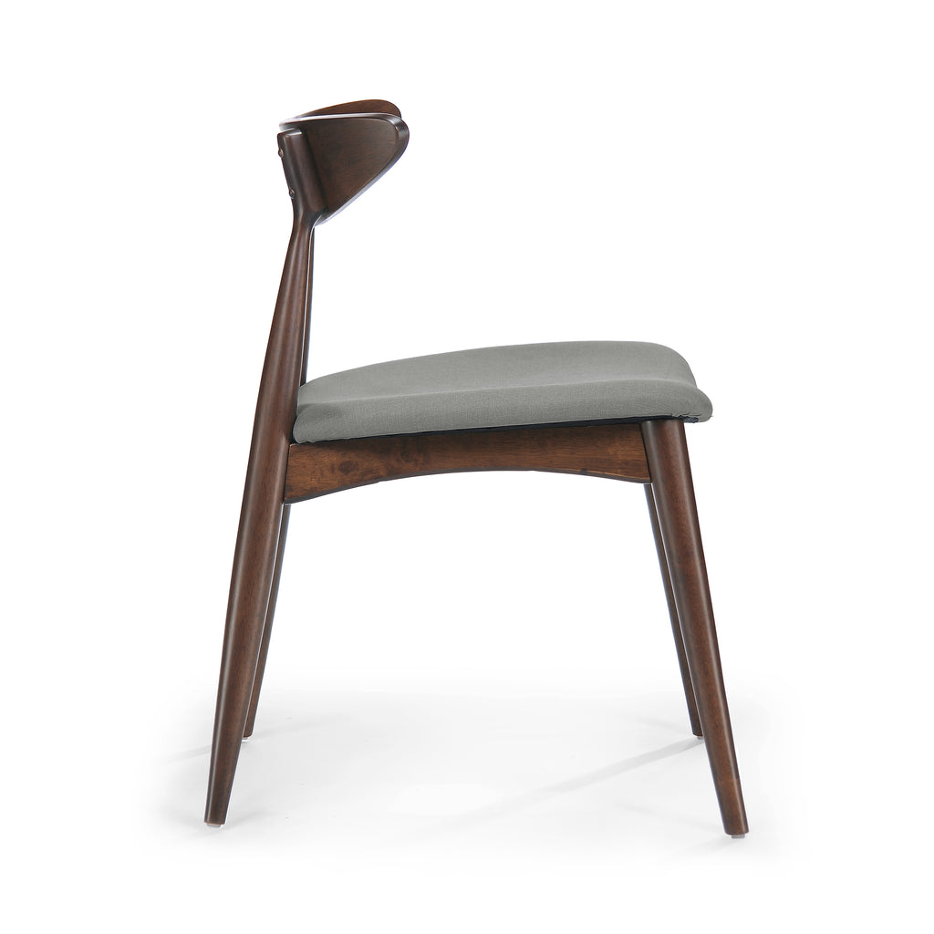 Set of 2 Retro Rubberwood Chairs with Ergonomic Back & Plush Cushions