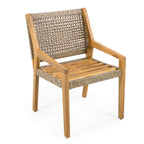 Outdoor Dining Chair Set - Acacia Wood and Wicker