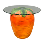 Carrot Shaped Side Table with Glass Top