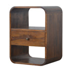 Solid Wood Chestnut Curved Edge Nightstand