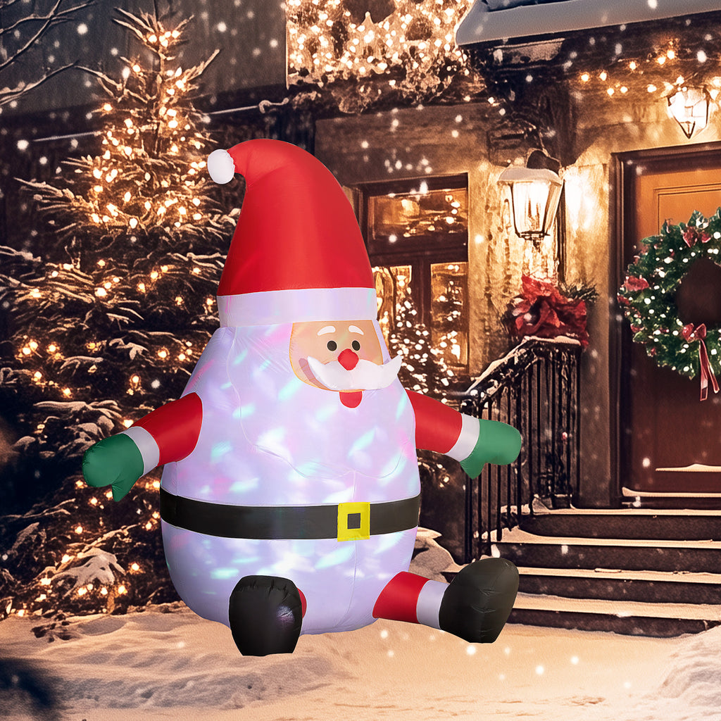 Inflatable Christmas Santa Claus with Rotating Light