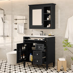 30" Bathroom Vanity with Top Sink and Storage Cabinet