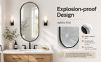 Black PVC Frame Mirror 18x40 Inch