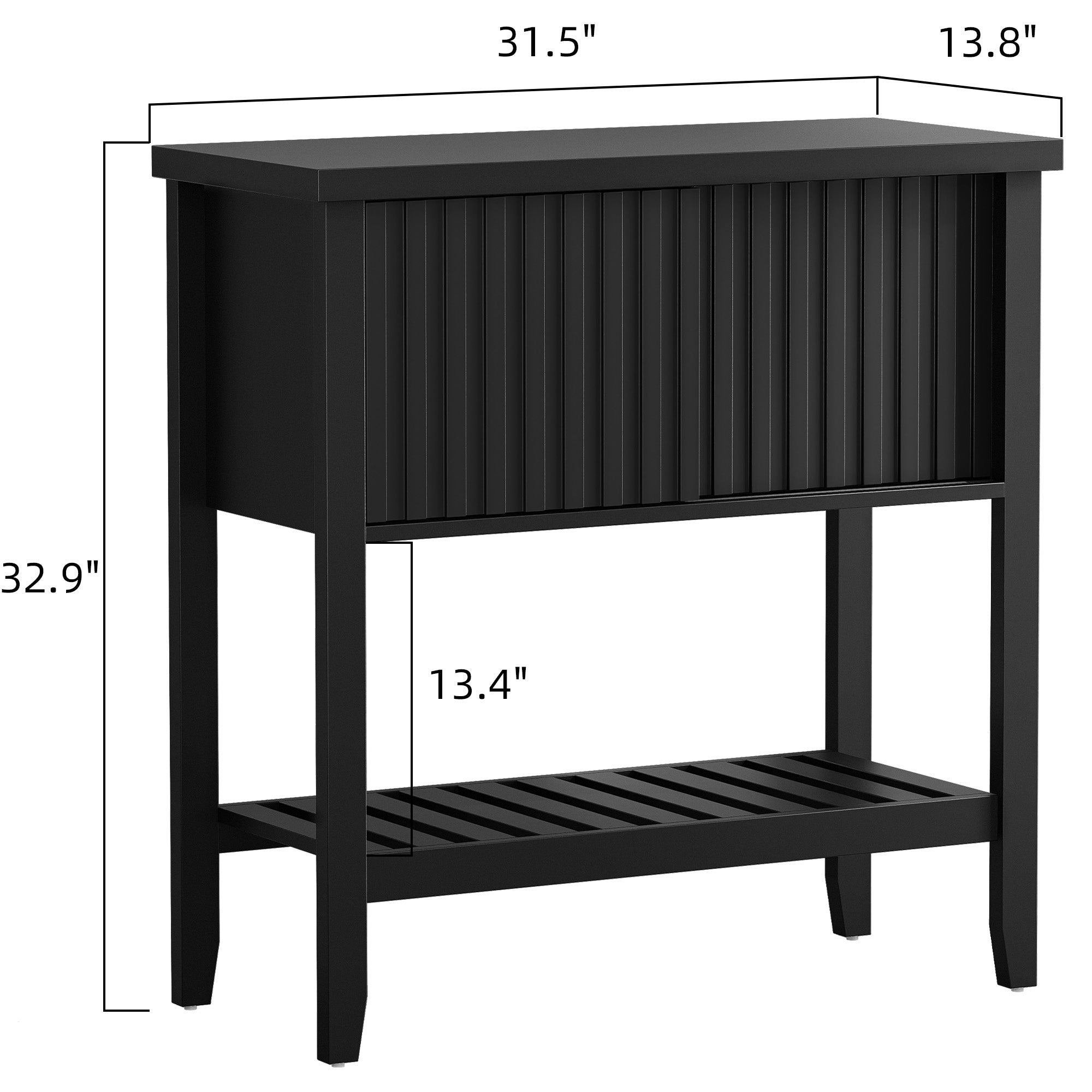 31.5" Entryway Console Table with Sliding Drawer Doors