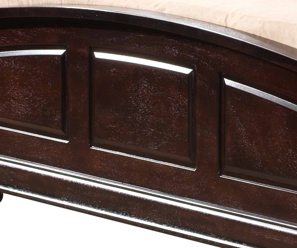 Elegant King Bed in Warm Cappuccino