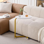 White C-shaped Side Table for Living Room & Bedroom