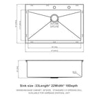 33" x 22" Stainless Steel Topmount Kitchen Sink