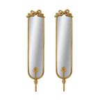 Set of 2 Bow-Top Mirrored Sconce