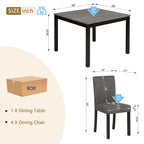 5-Piece Dining Table Set with 4 Chairs
