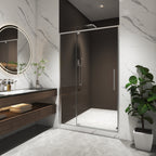 Brushed Nickel Pivot Shower Door