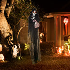 HOMCOM 4.3' Outdoor Halloween Decoration Animatronic Guitar-playing Grim Reaper