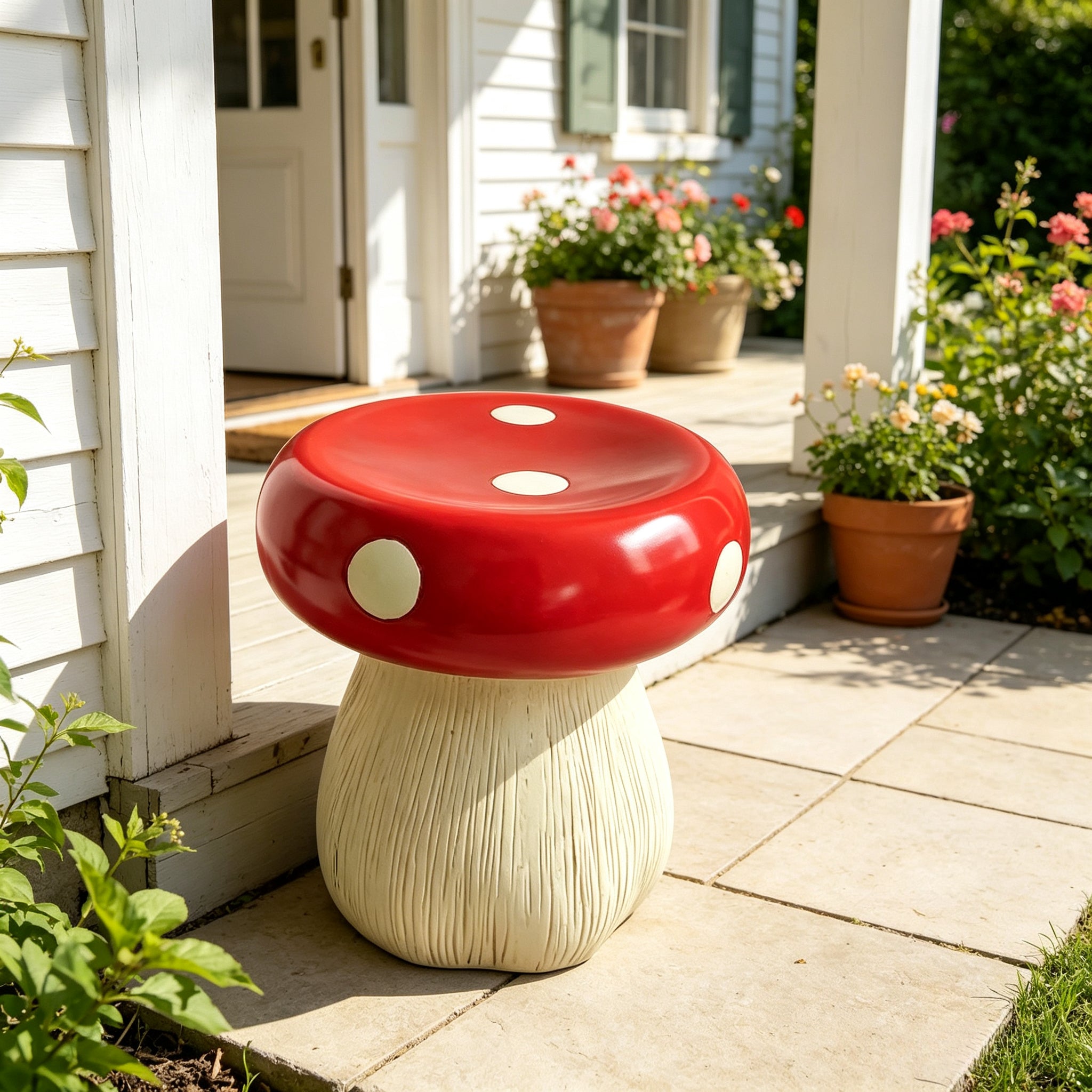 Oversized Mushroom Statue Stool
